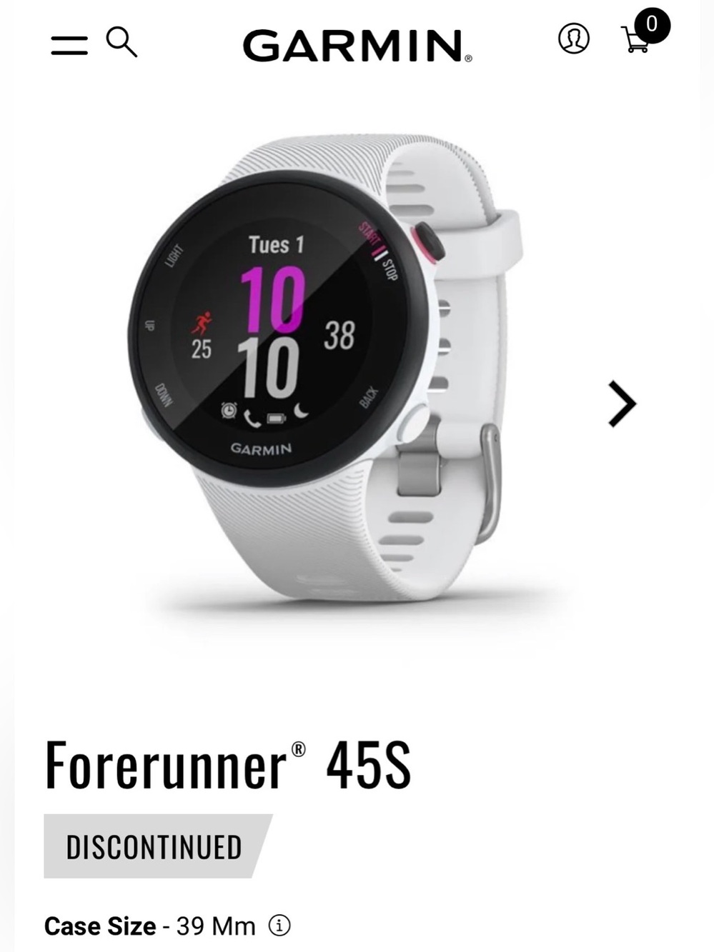 BROKEN STRAP Garmin Forerunner 45S